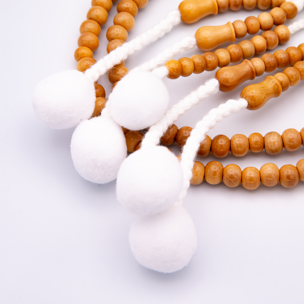 柘植 八葉蓮華彫り 数珠 尺2寸（特大・男性向け） 木 綿房 創価学会